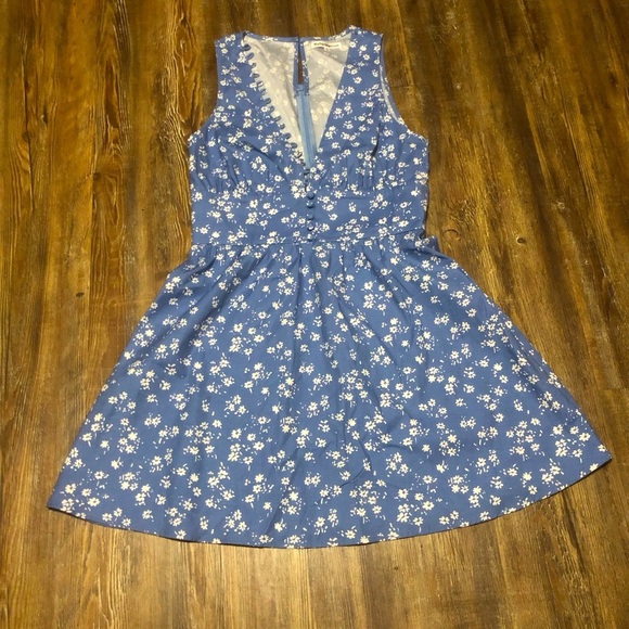 Reformation Isador Dress Women's 8 Blue Floral Print Sleeveless V Neck Spring - Picture 1 of 5